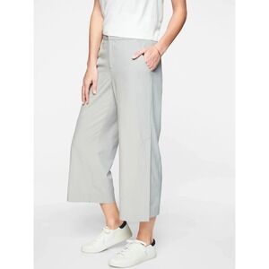 Athleta Tribeca Crop Wide Leg Pant Grey Snap Split Athleisure Travel 12